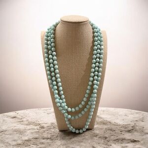 Elegant Aqua Beaded Necklace
